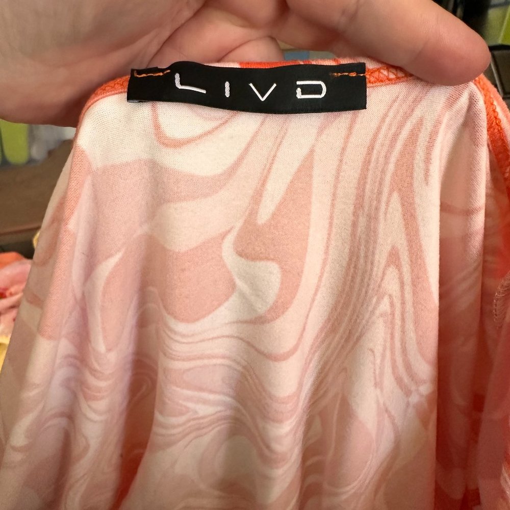 NWOT 3X LIVD Hayden Marble Wrap Dress - Picture 2 of 4